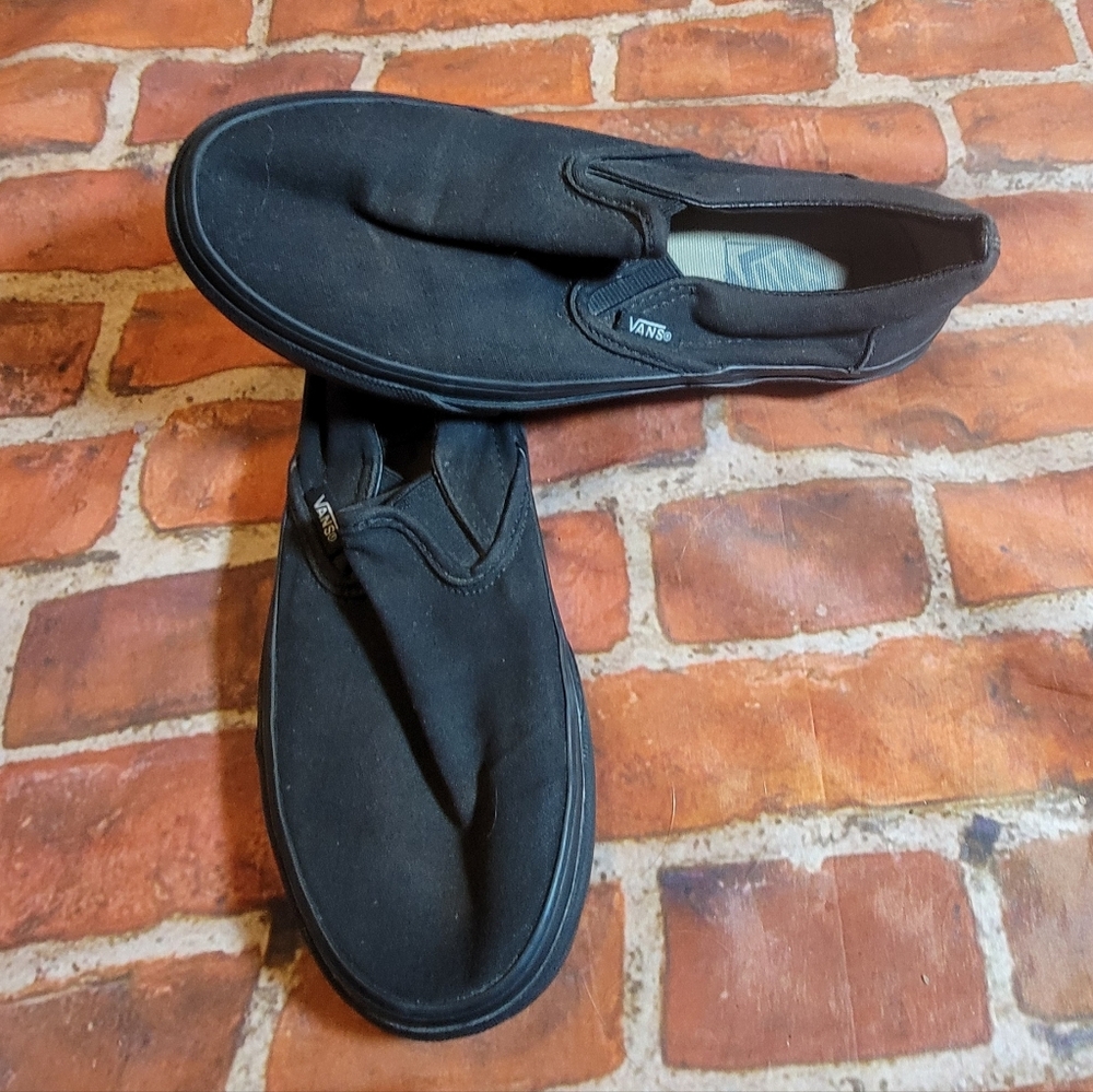 Vans Classic Canvas Slip-On All Black Sneakers Men 5 Women 6.5 Unisex Guc